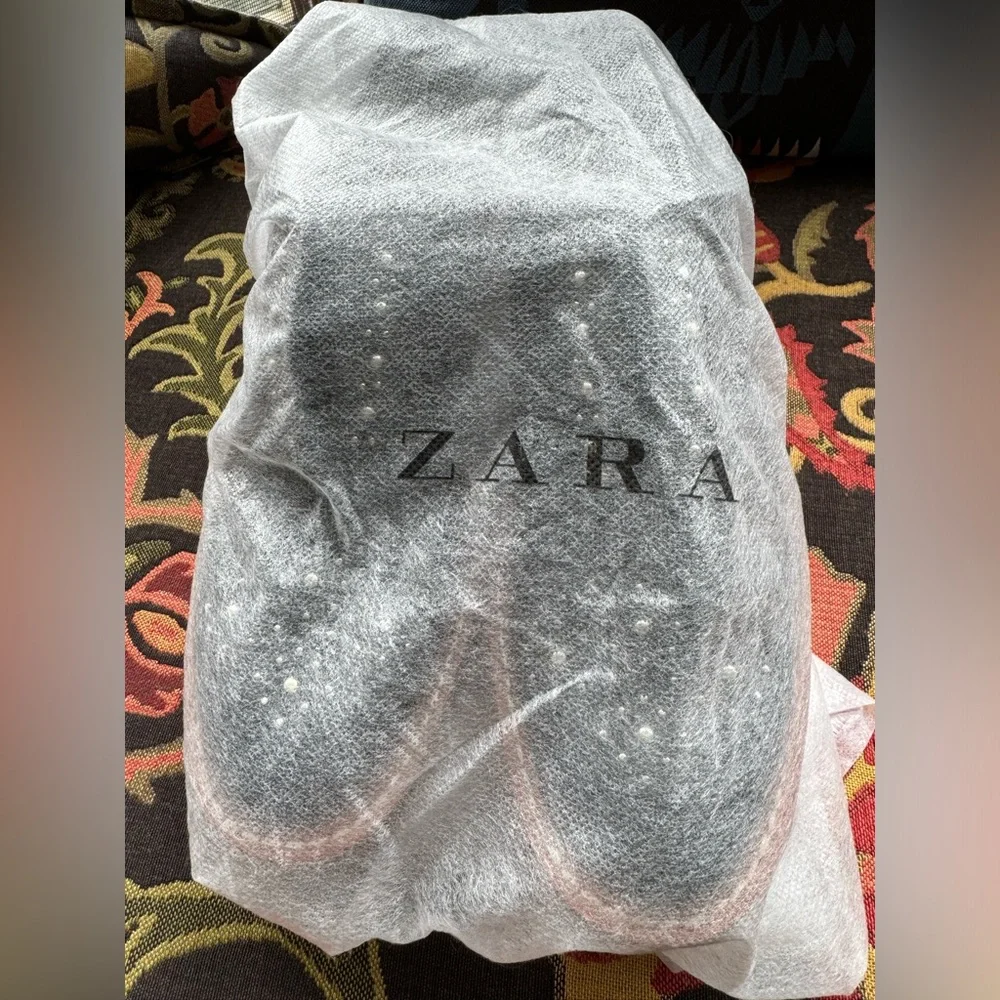 Zara Woman: Slip On Black Patent Studded Brogue Sz 38/7.5 - Picture 9 of 10